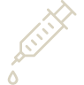 Icono de inyectadora que indica el tipo de anestesia del tratamiento