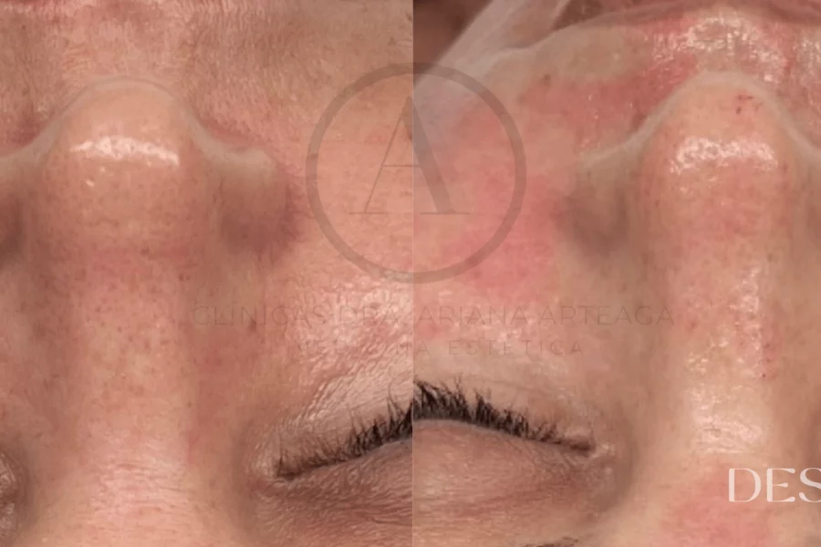 Antes y después tratamiento higiene facial profundo Valencia
